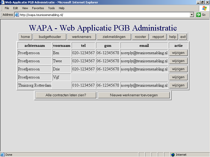 WAPA - Web Applicatie PGB Administratie